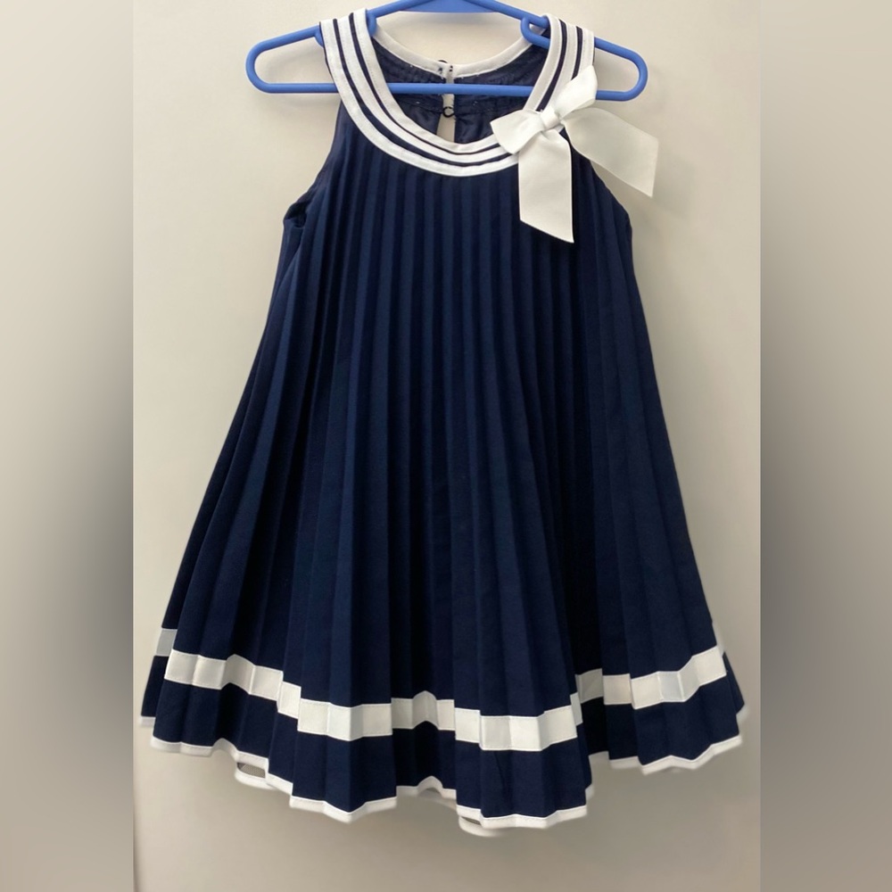 Bonnie Jean Blue and White Sleeveless Sundress